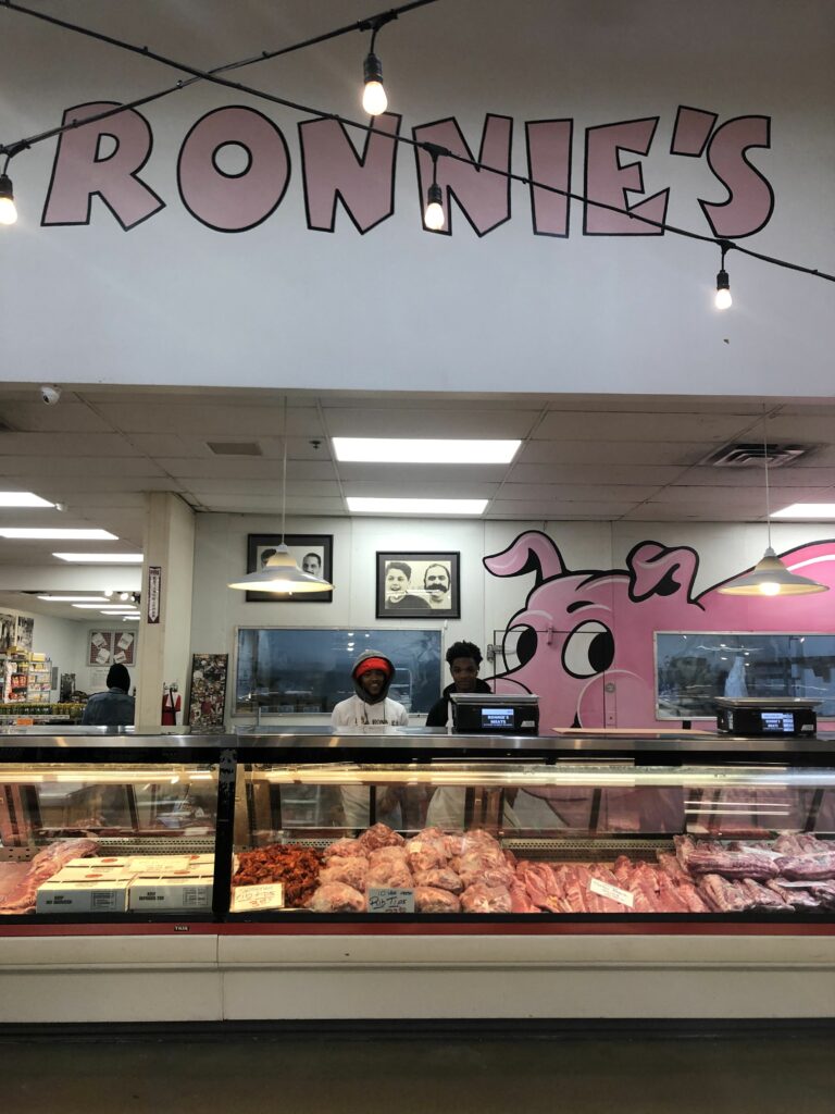 Ronnie's Meats stall at Gratiot Central Market 