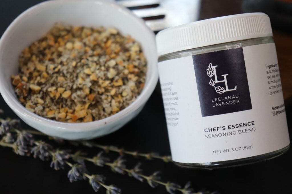 Leelanau Lavender's 'Chef's Essence' seasoning blend in a bowl